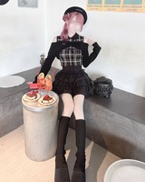 オフショルボレロチェックアンサンブルトップス ホワイト