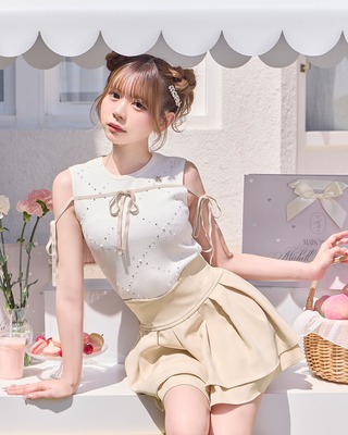ミコアメリ♡オフショル MICOAMERI（ミコアメリ）の「フリルオフショルニットワンピ