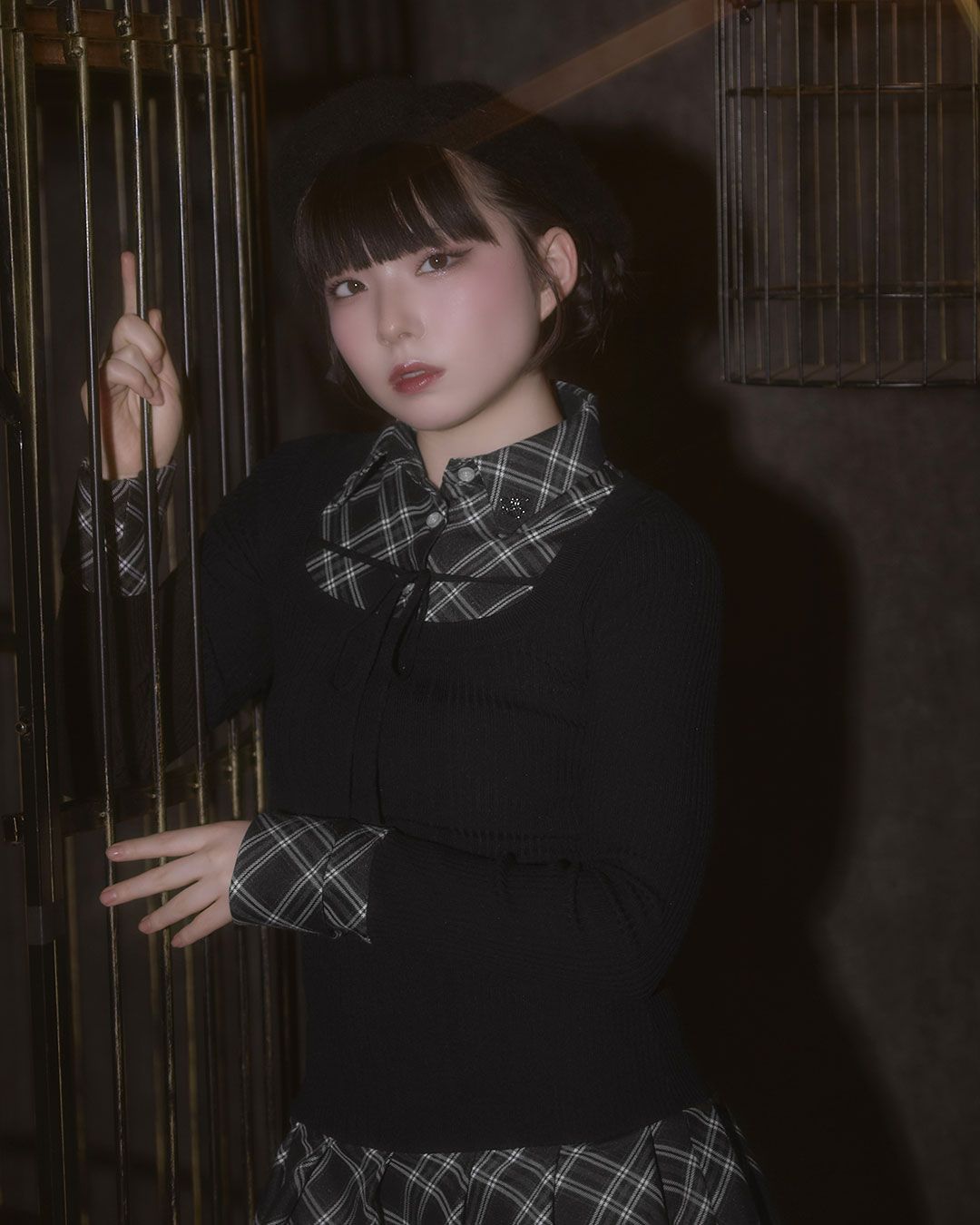 チェックドッキングワンピース ブラック | ファッション通販＆メディア