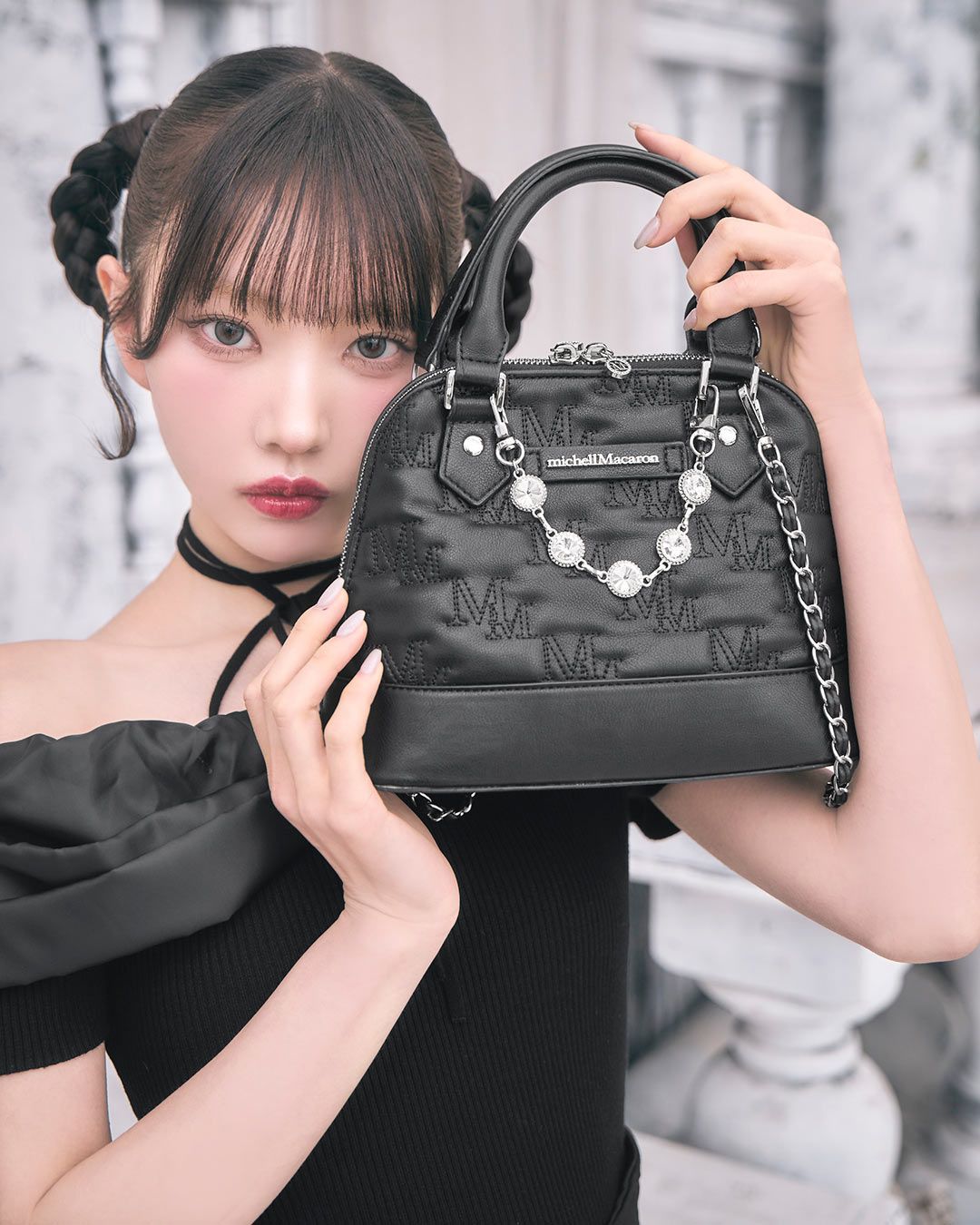 【未使用】ビジュー　ハンドバッグ キラキラビジューバッグ ブラック | ファッション通販＆メディア