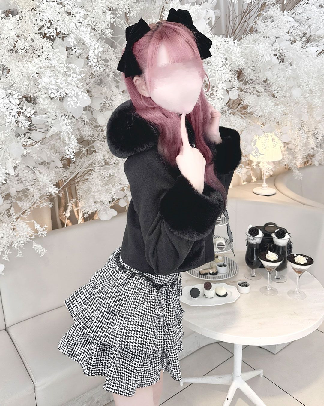 リボンビットフードショートコート ホワイト | ファッション通販