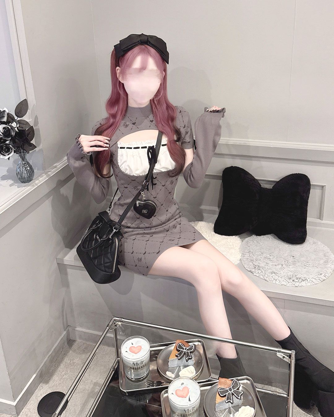 ハニーミュウ　アームカバー付きMWモノグラムワンピース ハニーミュウ MWモノグラムワンピース