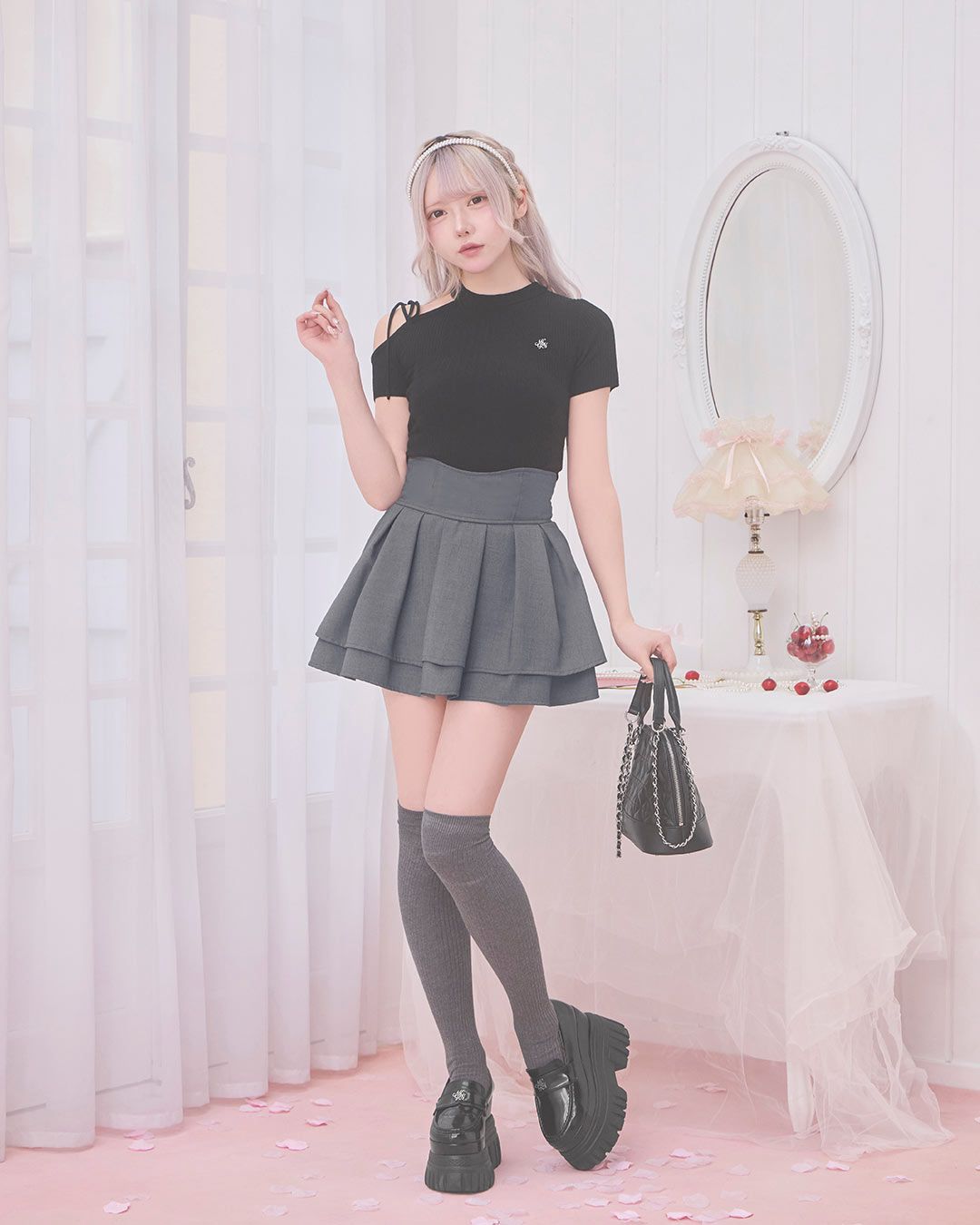美脚ツイルスカート グレー | ファッション通販＆メディアMyColor