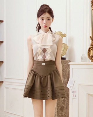 Lapion and.】NEWARRIVAL Lapion and Bunny Frill セット グレンチェック