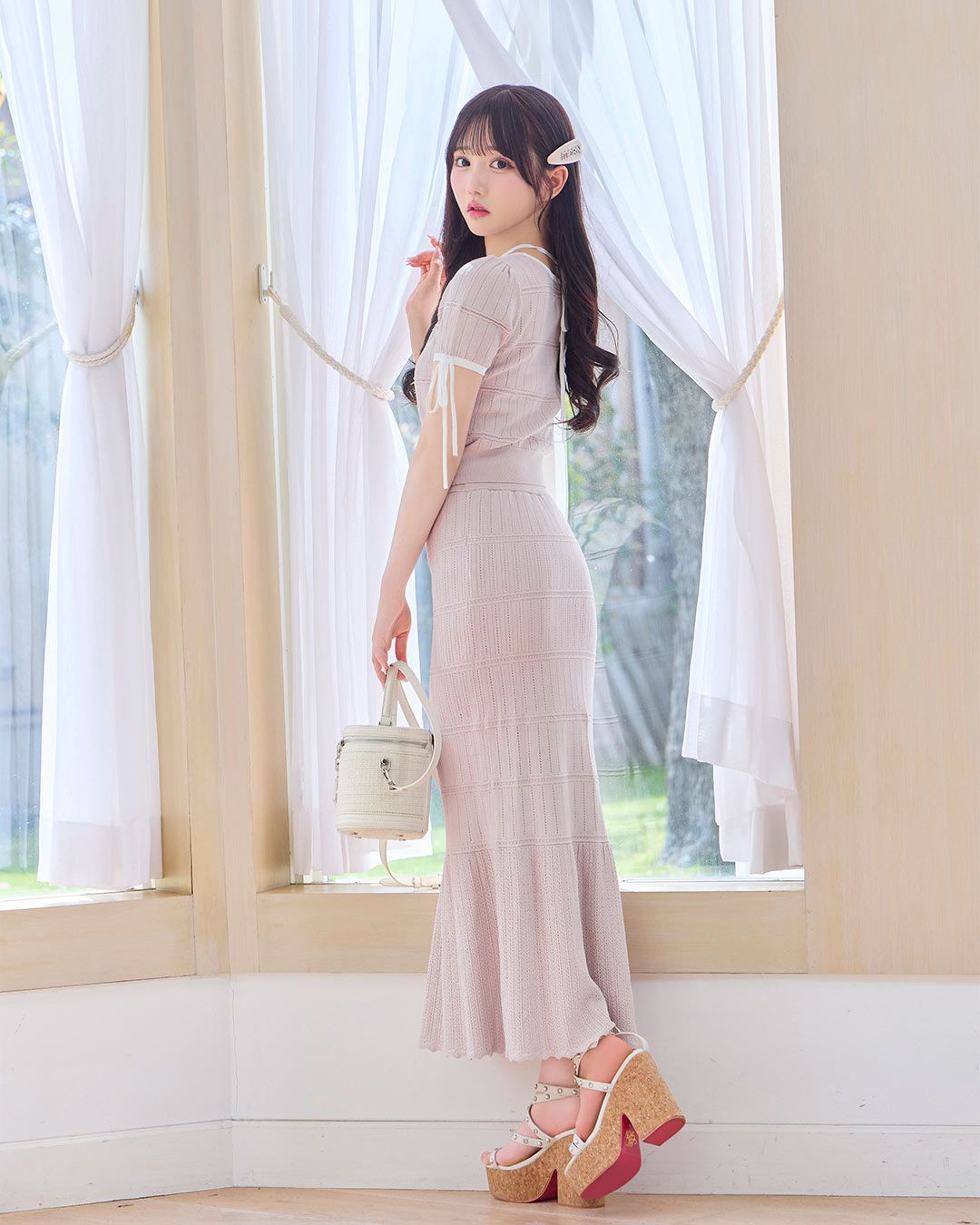 アンミール♡AnMILLE♡クロスニット✖︎シフォンSKチュールスカートセット アンミール♡AnMILLE♡クロスニット✖︎シフォンSKチュール