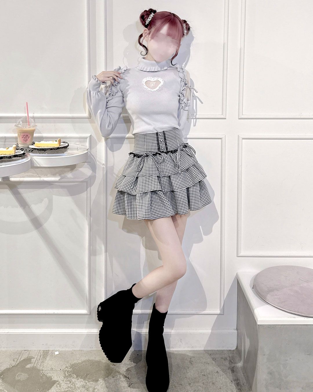 HONEY MEW ハートカットタートルニット ハートカットタートルニット シエルブルー | ファッション通販