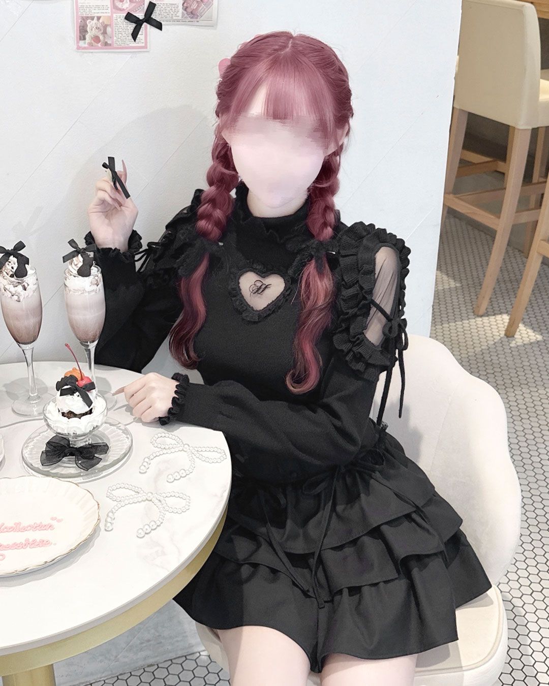 HONEY MEW ハートカットタートルニット ハートカットタートルニット シエルブルー | ファッション通販