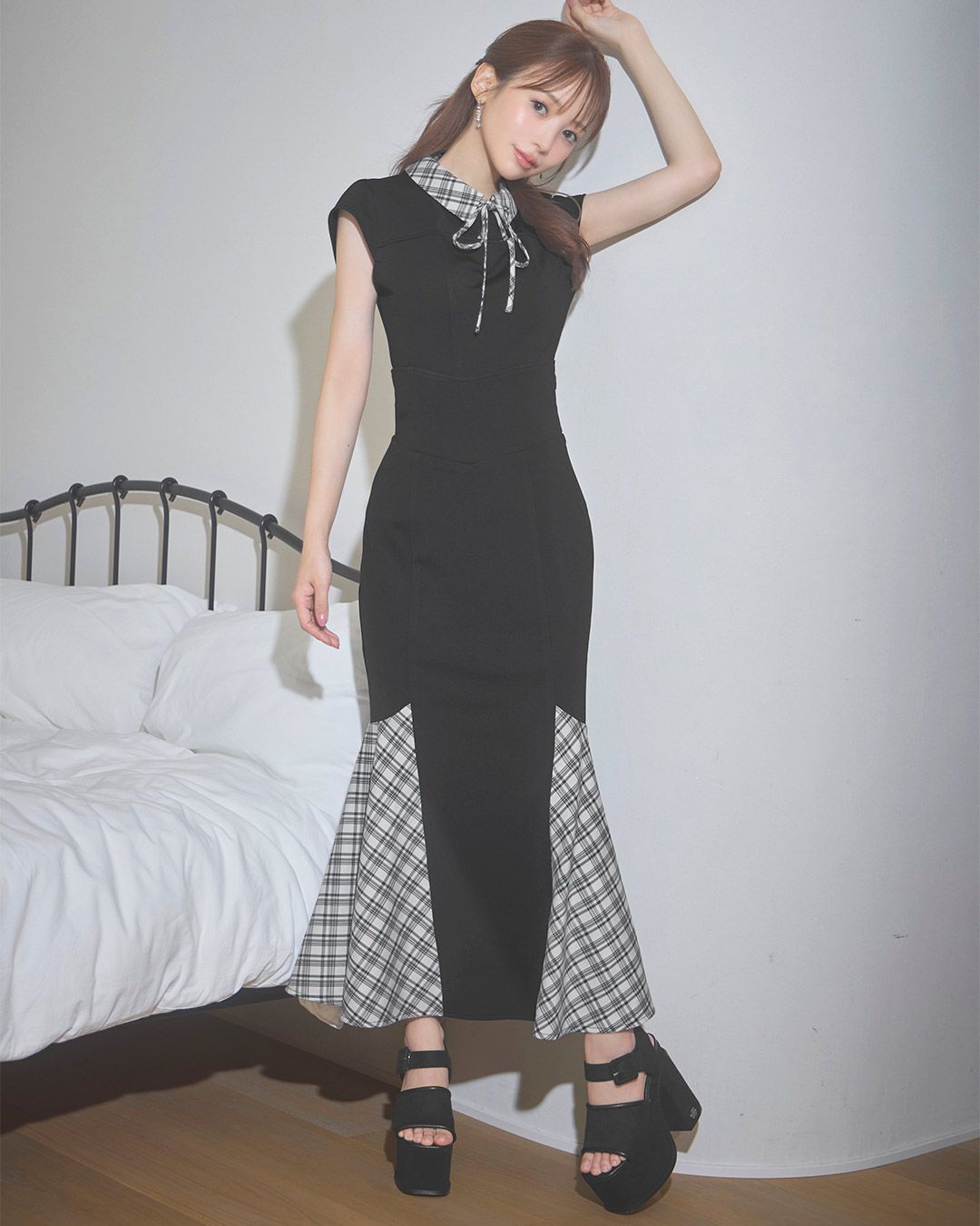 バイカラーマーメイドラインスカート ブラック | ファッション通販