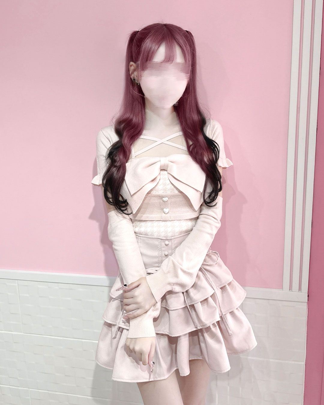 ミシェルマカロン　イモ　ビッグリボンアンサンブルトップス　ハニーミュウ　ピンク ビッグリボンアンサンブルトップス ピンク | ファッション通販