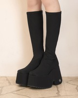 12cm盛れるロングブーツ ブラック | ファッション通販＆メディア