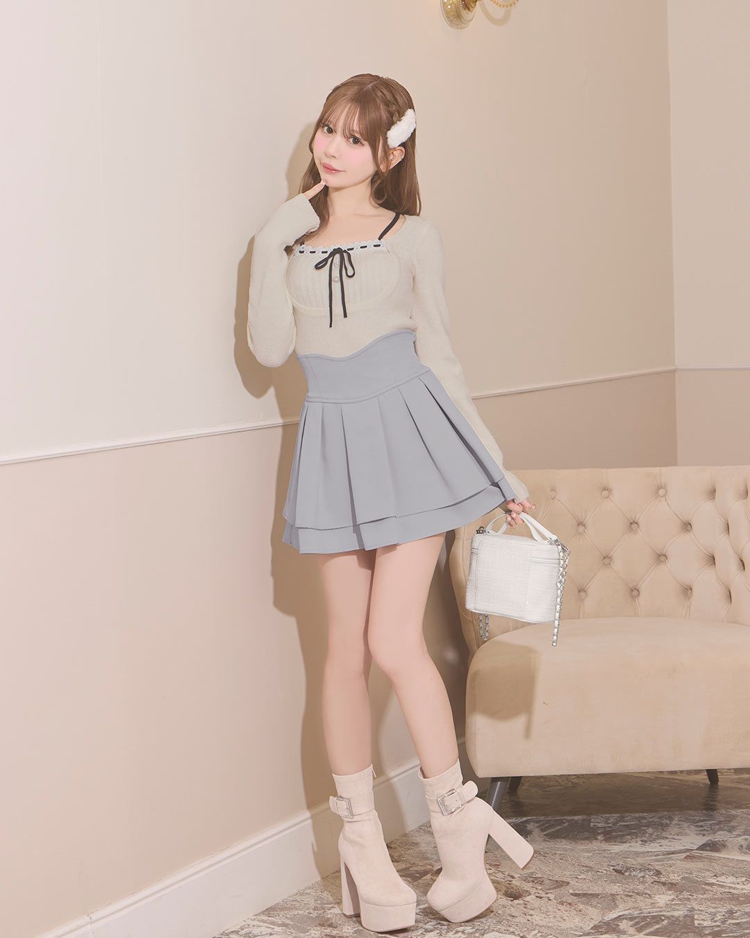 リボンリブニットトップス ホワイト | ファッション通販＆メディア