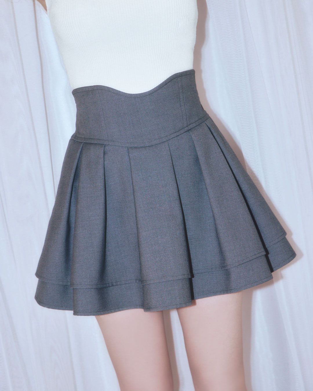 美脚リボンスカート（インナーパンツ付き） ブラック | ファッション