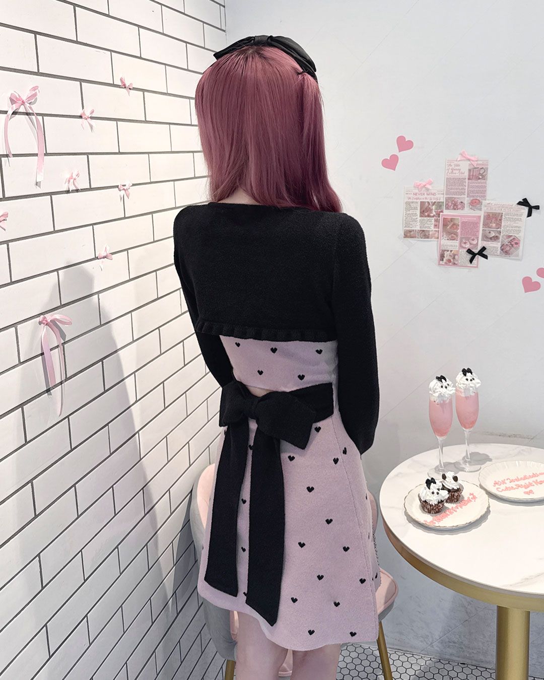 Luv シャギーアンサンブルワンピース グレー | ファッション通販