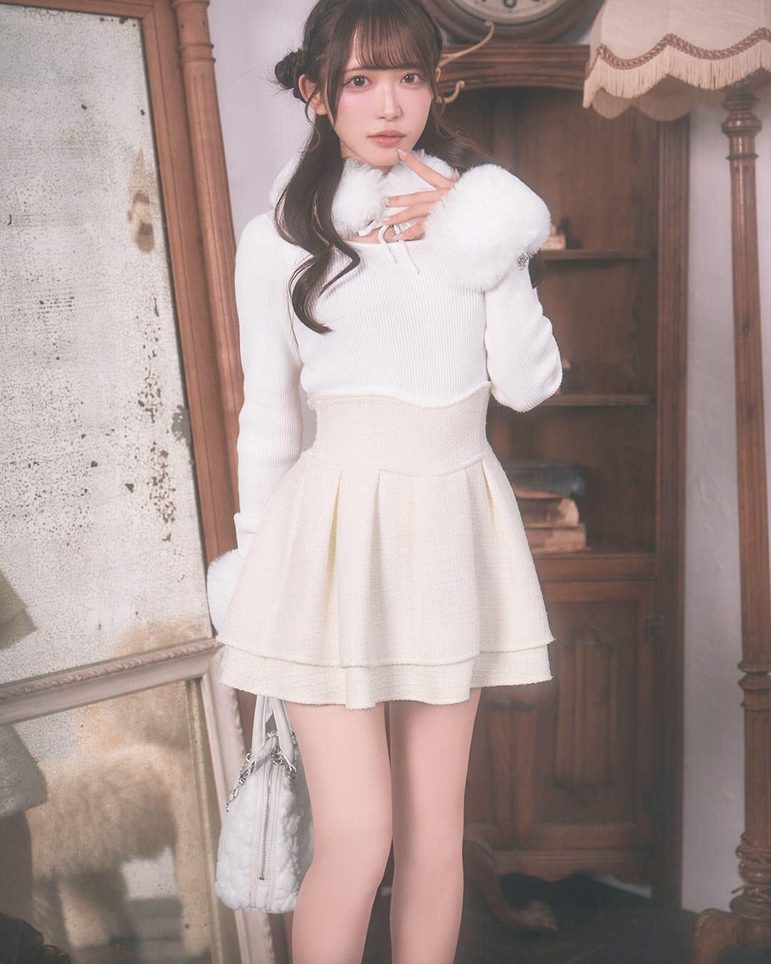 美脚ホワイトツイードスカート ホワイト | ファッション通販＆メディア