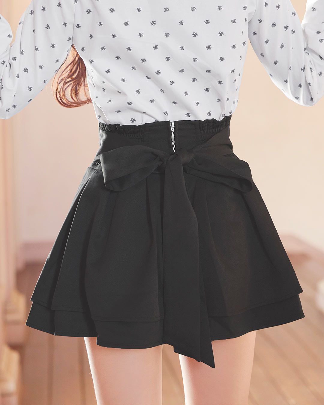 美脚リボンスカート（インナーパンツ付き） ピンク | ファッション通販