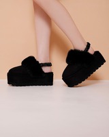 Rady❤︎厚底ムートンサンダル❤︎ 厚底ムートンサンダル ブラック | ファッション通販＆メディアMyColor