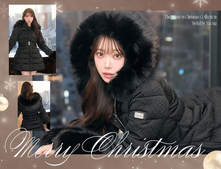 SFP0345Cケーブル柄ベルトダウンコート