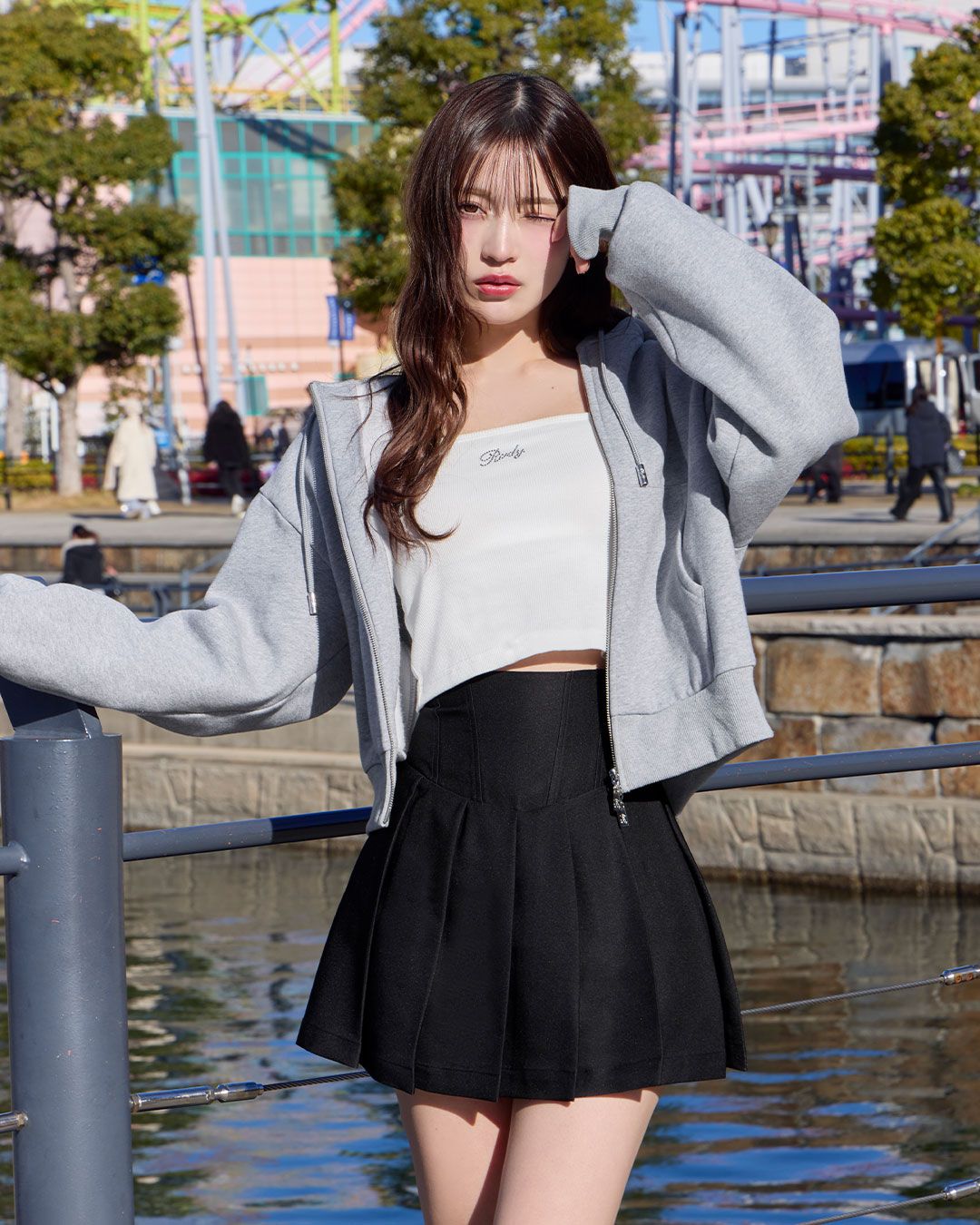 くびれコルセットスカート(インナーパンツ付き) グレー | ファッション