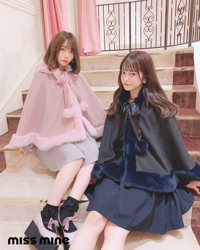 エコファーフードポンチョ Larme掲載 ファッション通販 メディアmycolor マイカラー