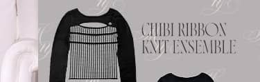 SJJ0352Cちびリボン千鳥ニットトップス