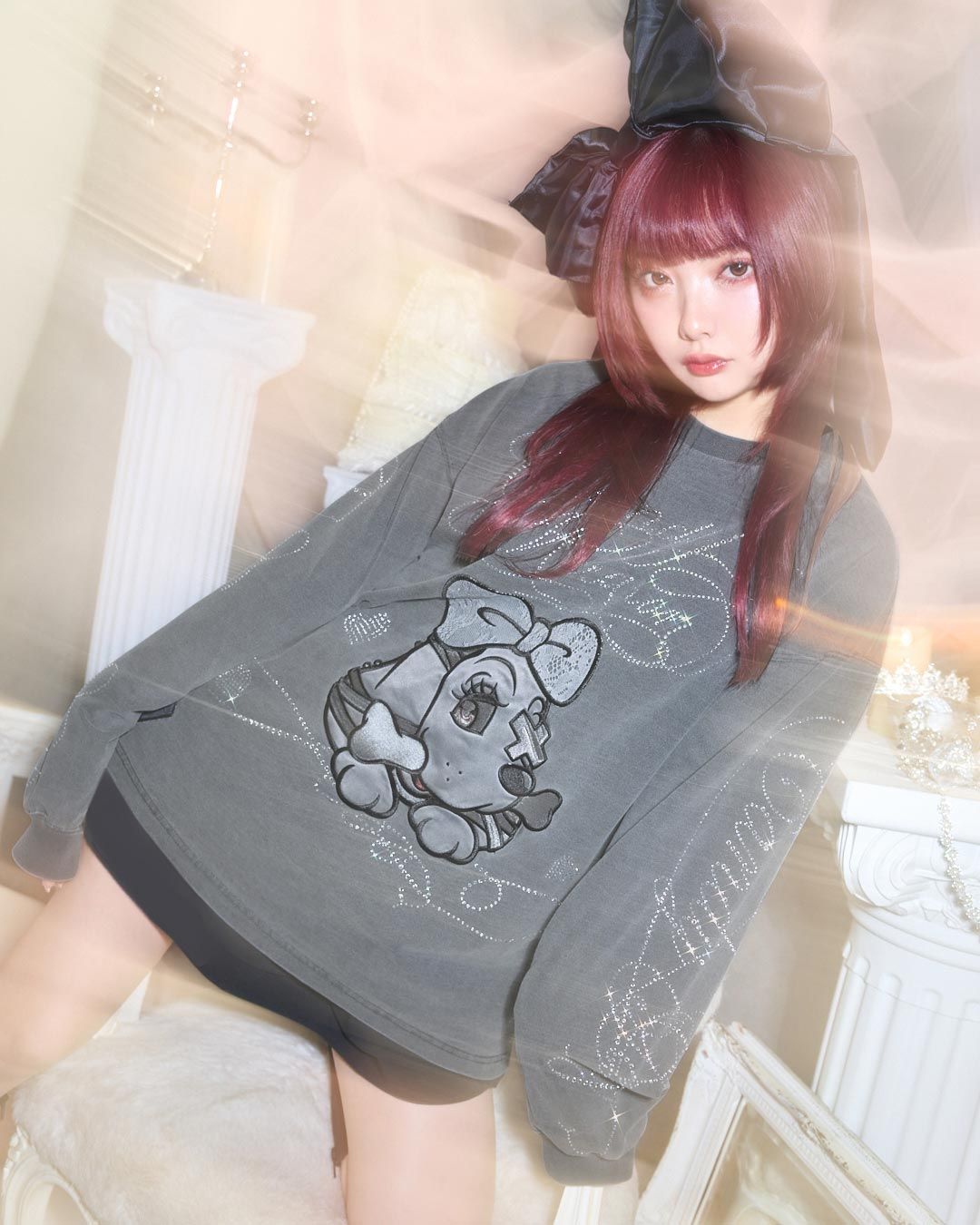 ガルフィーコラボキラキラBIGロンT グレー | ファッション通販