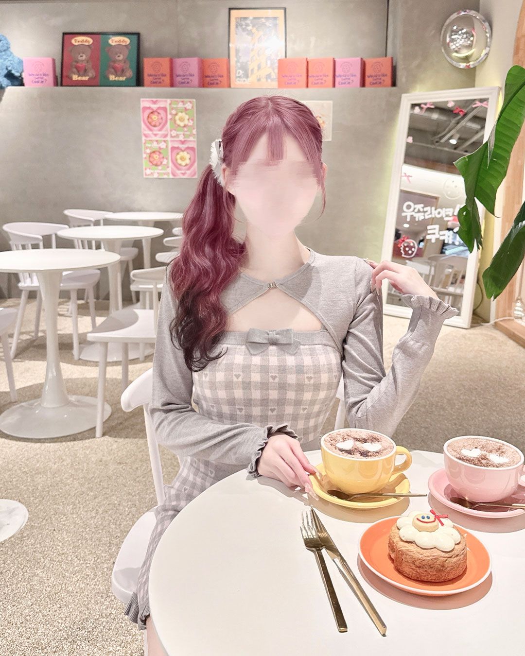 バックリボン×ギンガムハートアンサンブルワンピース ブラック