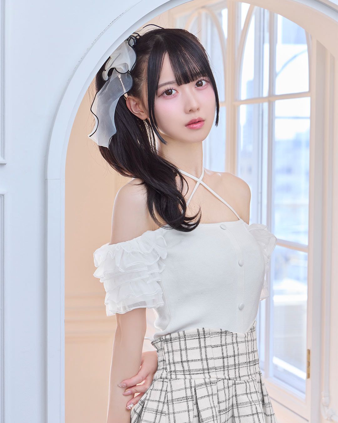 ボリュームオフショルニットトップス ブラック | ファッション
