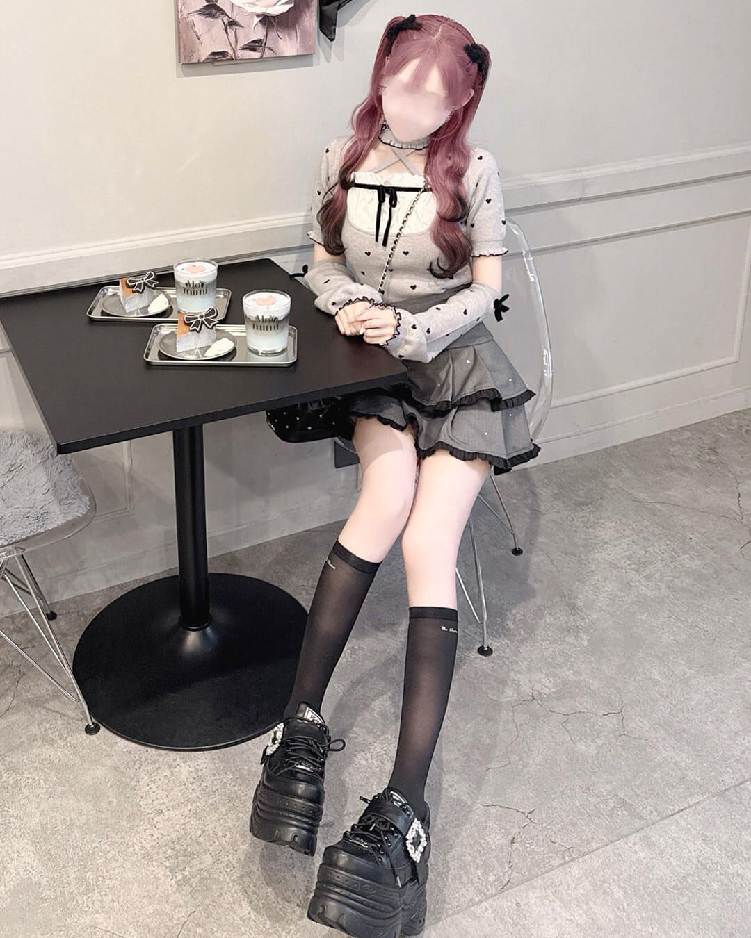 2段フリルビジュースカート グレー | ファッション通販＆メディア