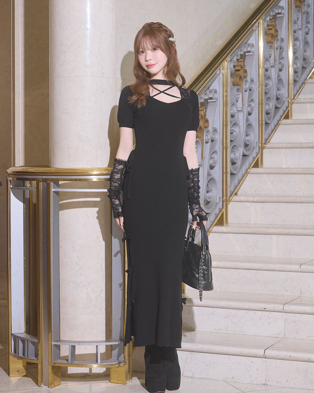 ひな】canone さんかくレースのお願いワンピース ブラック ひな様専用