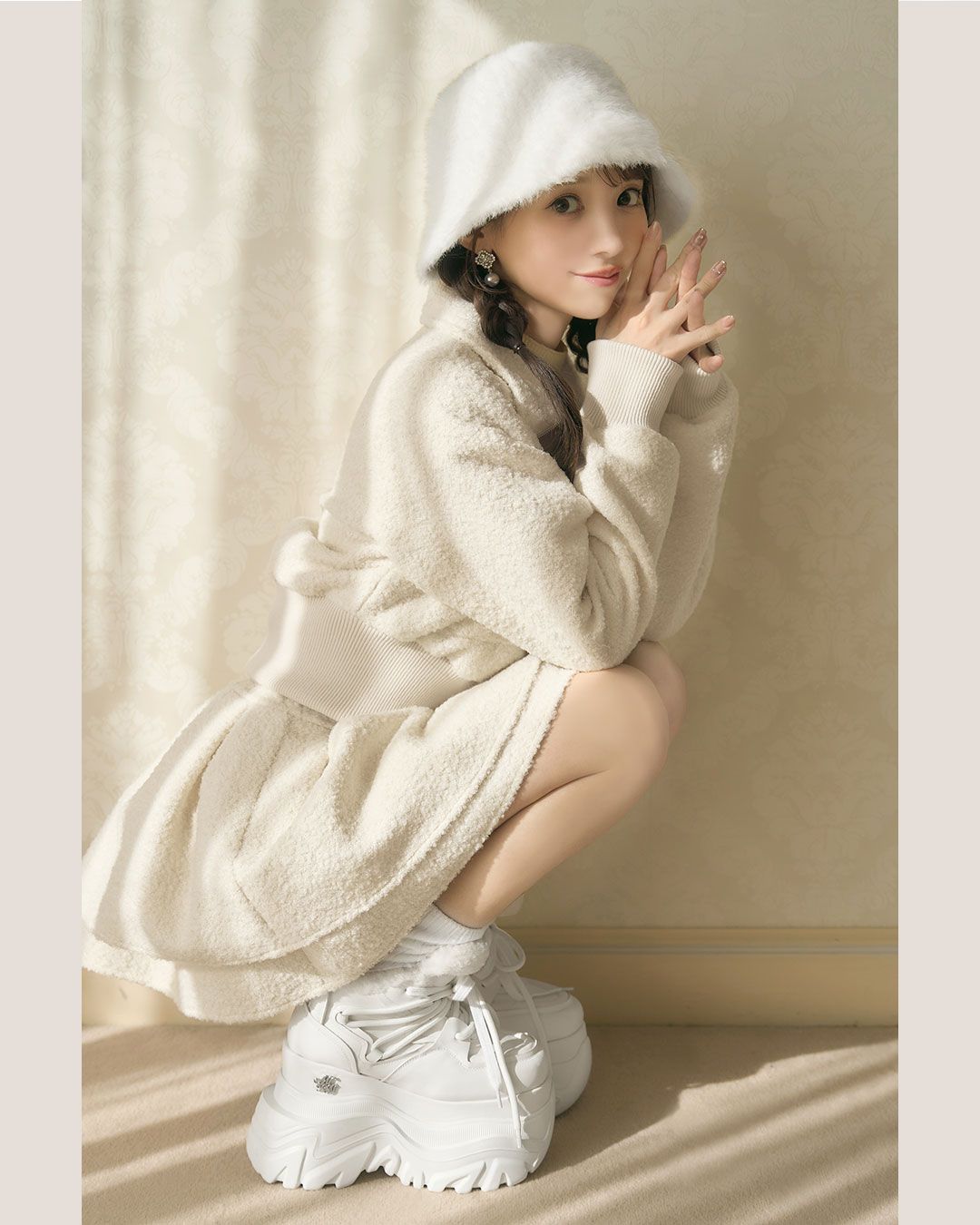 厚底ファースニーカー ホワイト | ファッション通販＆メディアMyColor