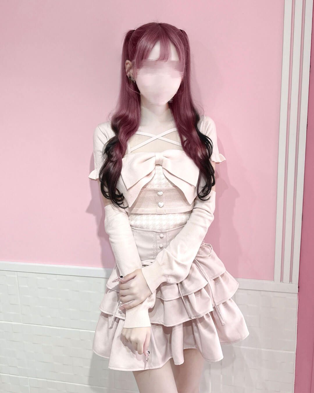 ビッグリボンアンサンブルトップス ピンク | ファッション通販