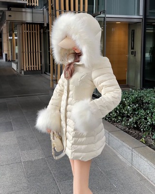 ローズバッド バイカラーファーコート （ROSE BUD フェイクファー  