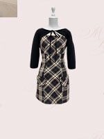 SJJ0413Cフリルポケットアンサンブルチェックワンピース