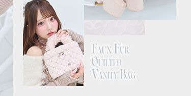 SJS0139Xファーキルティングバニティバッグ