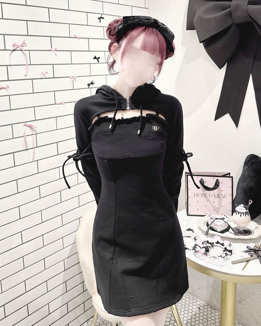 pimiri cafe Collaboration】Luv スウェットアンサンブルパーカー