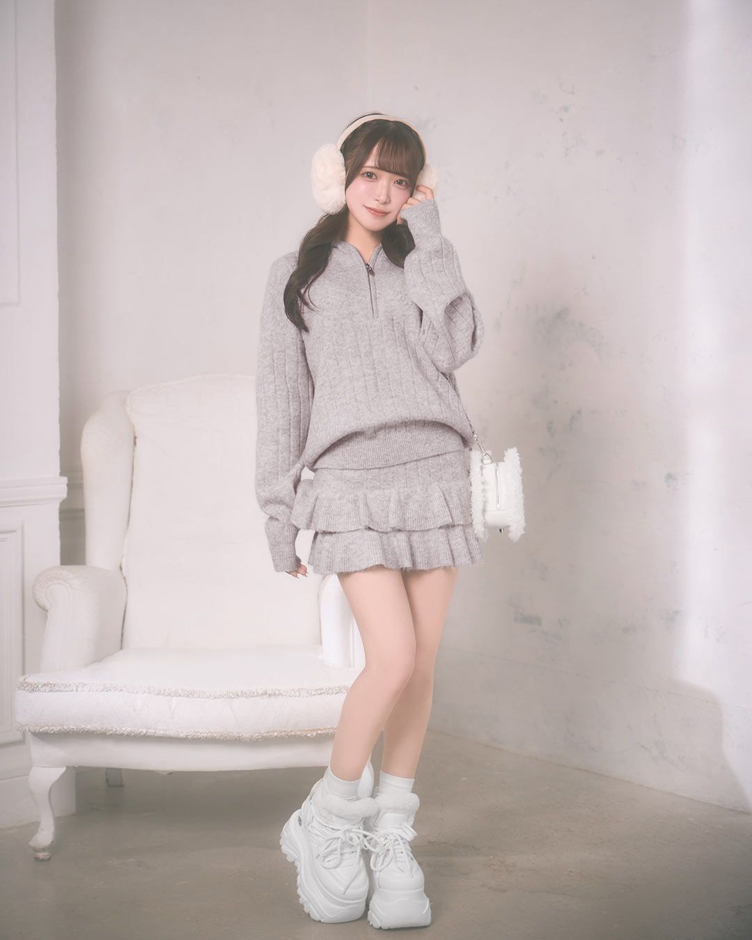 ハートニットセットアップ ベージュ | ファッション通販＆メディア