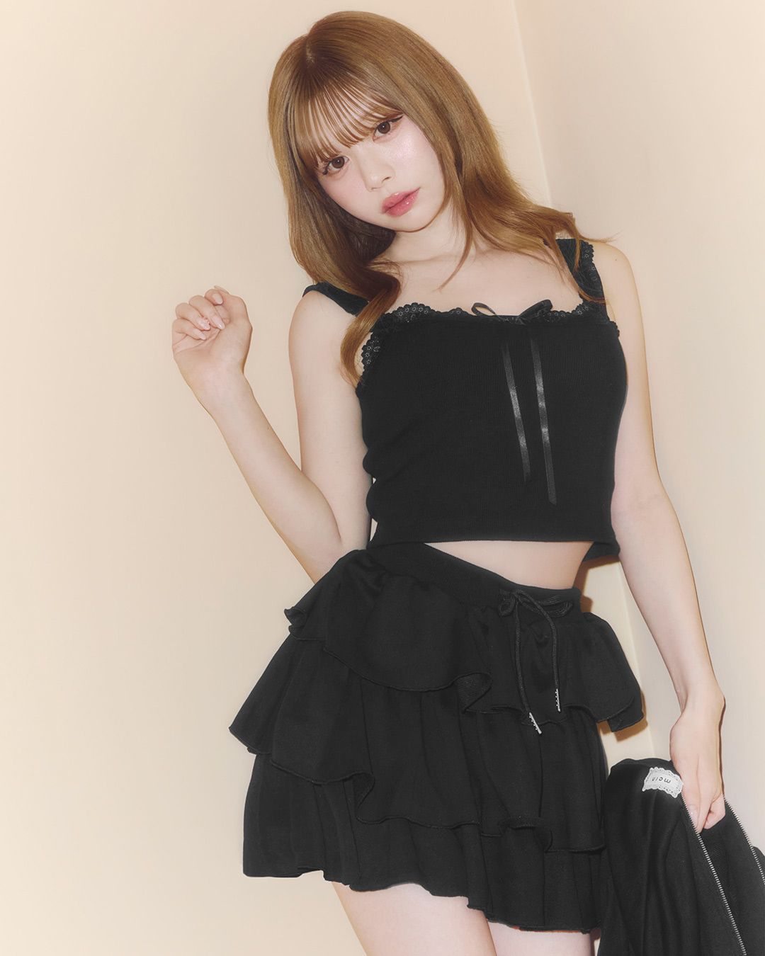 ティアードスカートセットアップ ブラック | ファッション通販