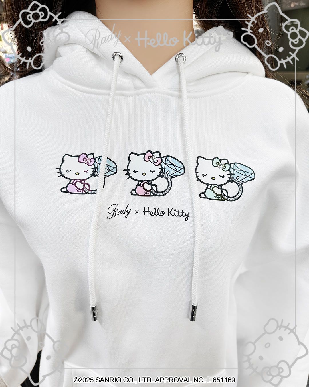 リングHello Kittyフーディ（裏起毛） ブラック | ファッション通販