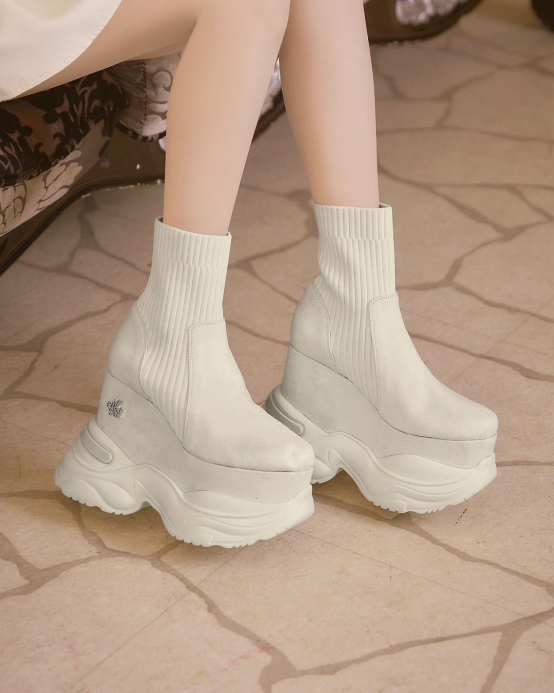 ソックスライク厚底ブーツ ブラック | ファッション通販＆メディア