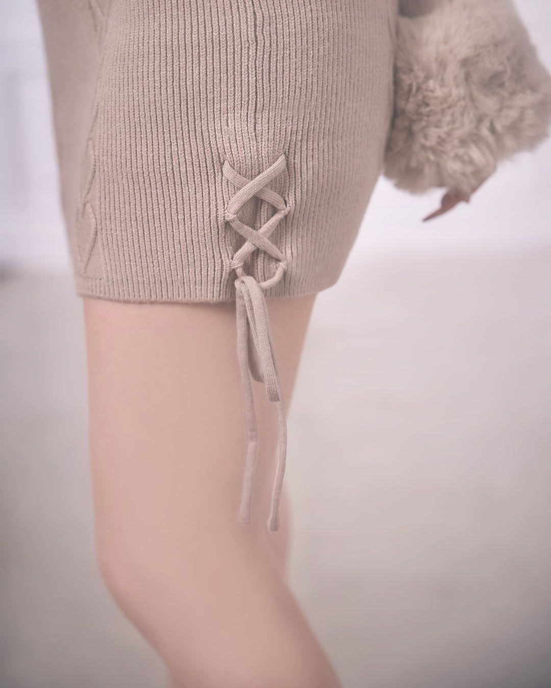 ケーブルファーニットセットアップ ベージュ | ファッション通販