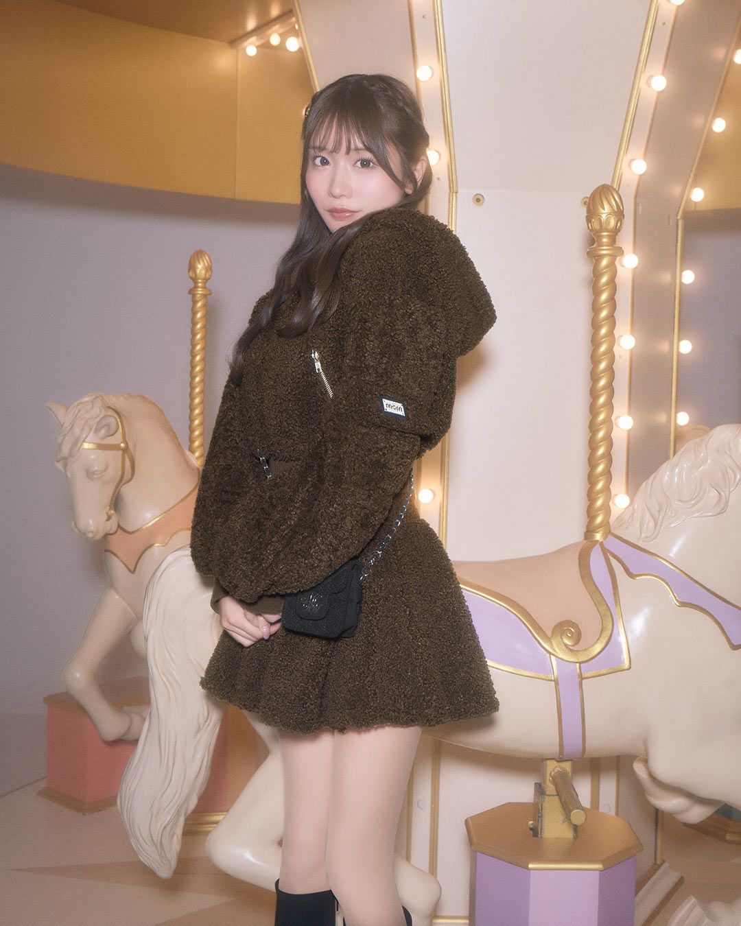 ボアフーディセットアップ アイボリー | ファッション通販＆メディア