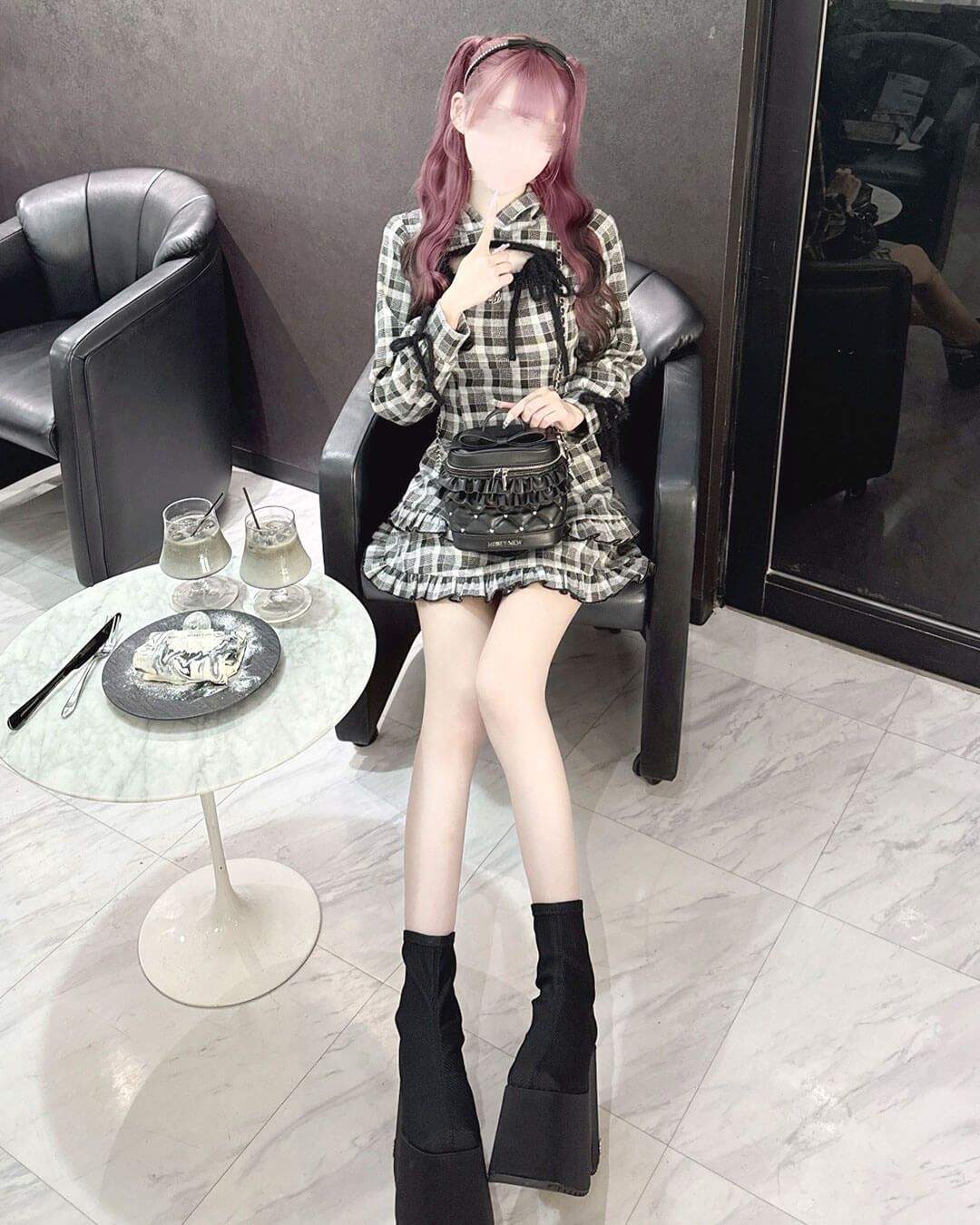 フリルチェックパーカーワンピ グレー | ファッション通販＆メディア