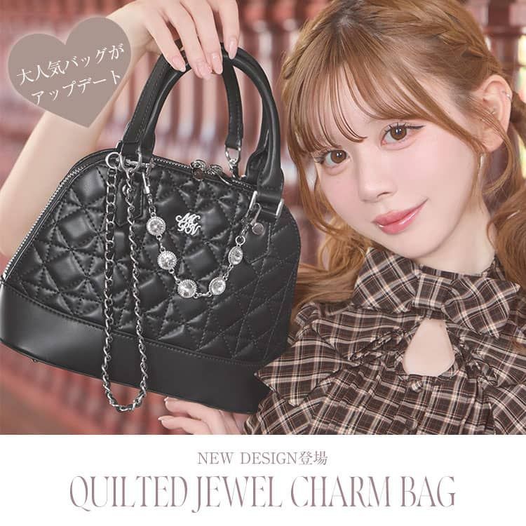 キルティングビジューチャームバッグ