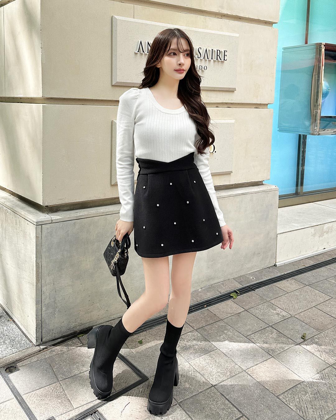 タイムセール！最安値 OBLI スカラップリブニット　ブラック　定価27,500 リブニットトップス ブラック | ファッション通販＆メディアMyColor