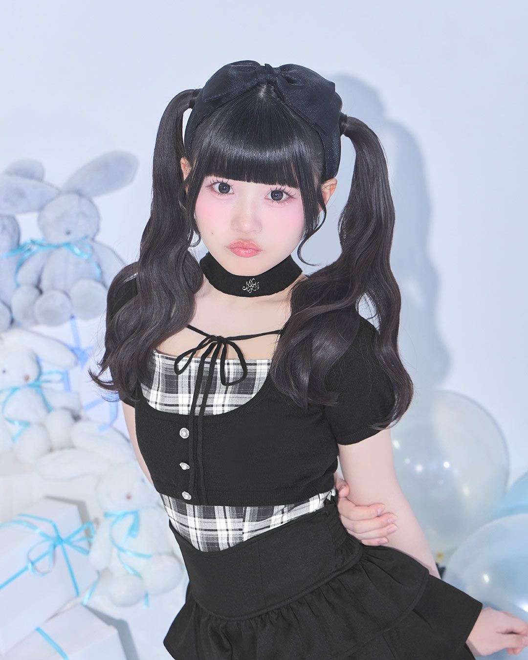 チョーカーリボンチェックキャミトップス ホワイト | ファッション通販