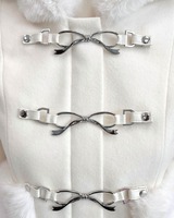 リボンビットフードショートコート ホワイト | ファッション通販