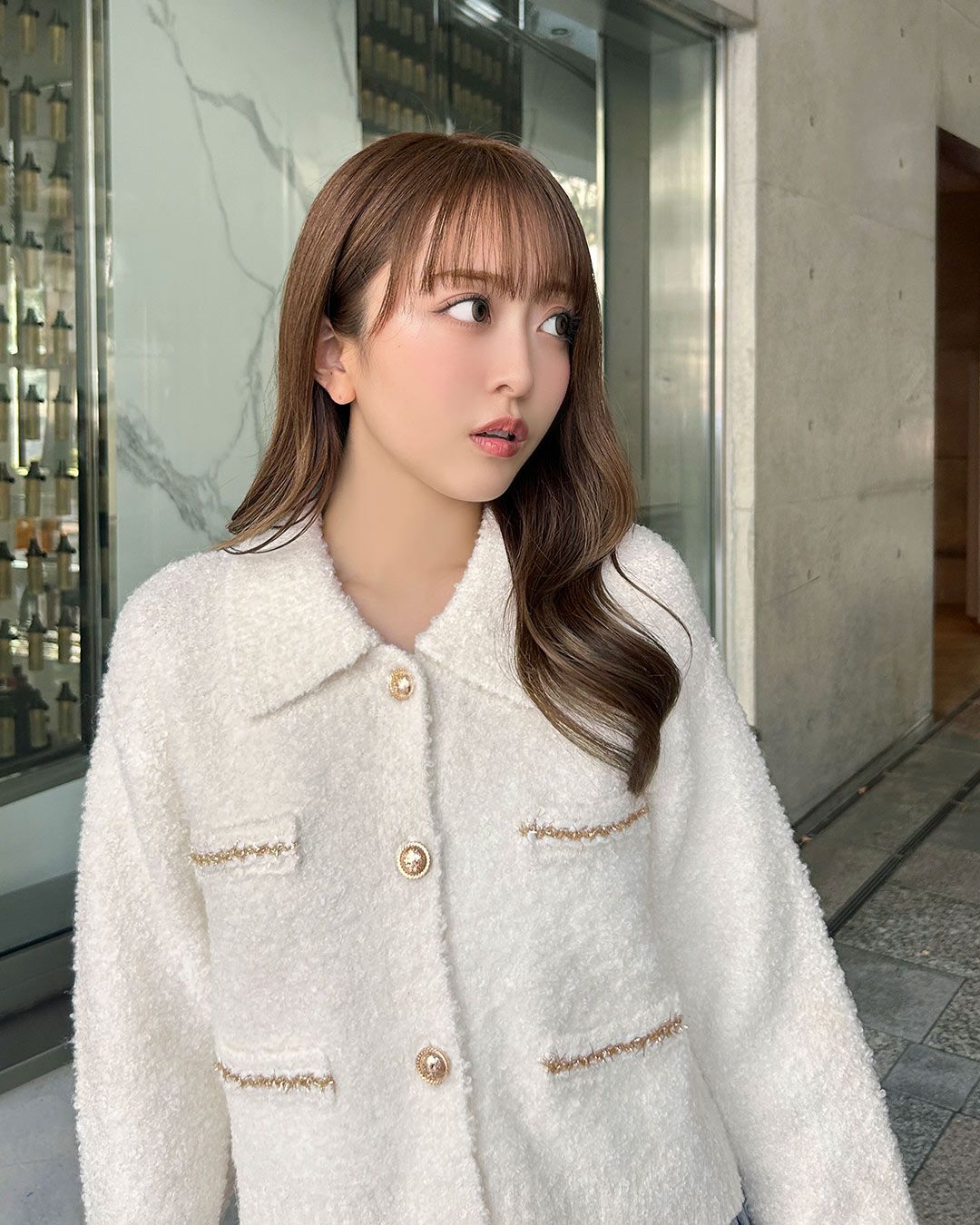 ニットジャケットコート アイボリー | ファッション通販