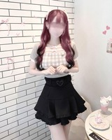 ハートベルトフリルスカート ブラック | ファッション通販＆メディア
