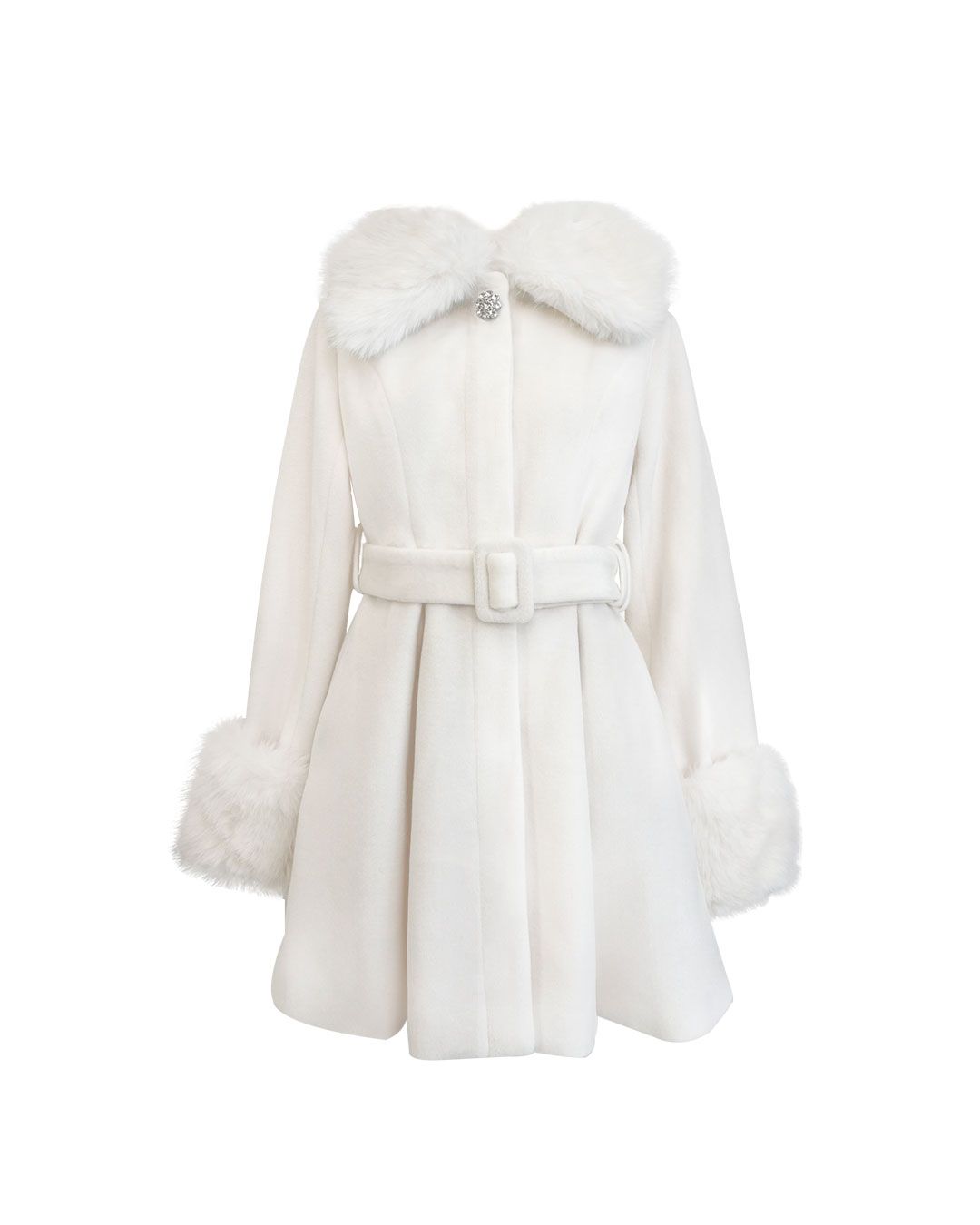 【美品】22OCTOBRE オフホワイト色 ファーコート サイズ40✨ フォックスファーコート（クラシックホワイト） | Apricot Land