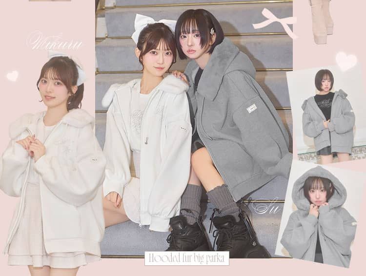 SOA0037XフードファービジューロゴBIGパーカー